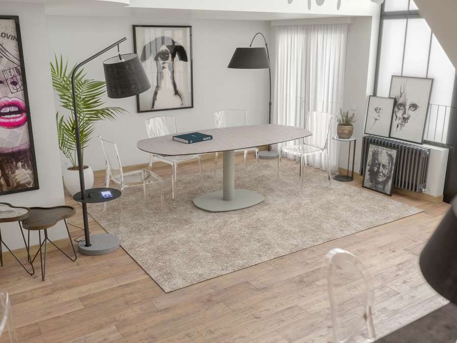 MESA DE COMEDOR ARTICA BASE ACIER LAQUE