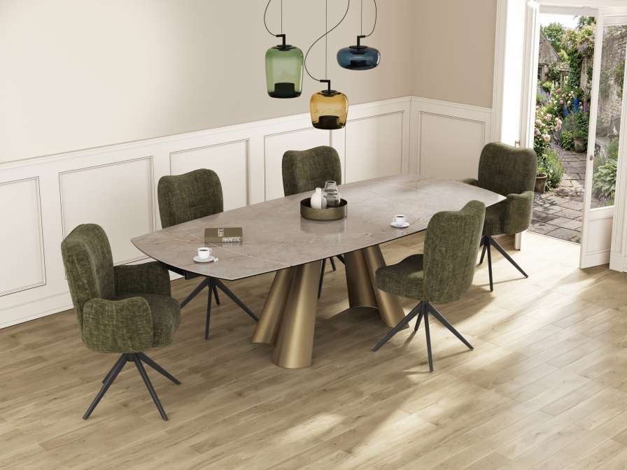 ESSTISCH ATLAS PIED BRONZE